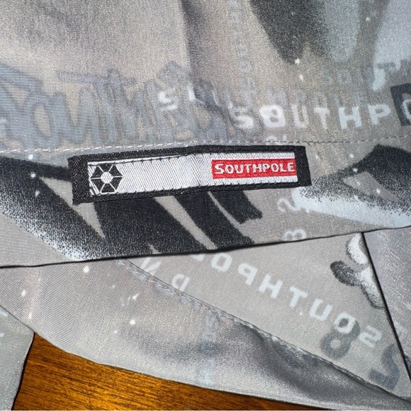 Southpole Mens S/S Shirt Adult 2XL Grey Graphic Graffiti Print Button Down - Picture 4 of 10